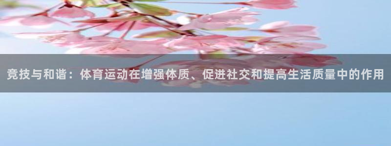 oety欧亿：竞技与和谐：体育运动在增强体质、促进社交和提高生活质量中的作用